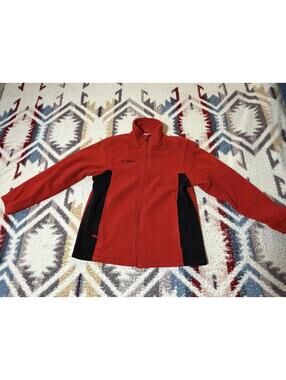 Vintage Columbia Jacket Red Fleece Zipper Large Made In The USA